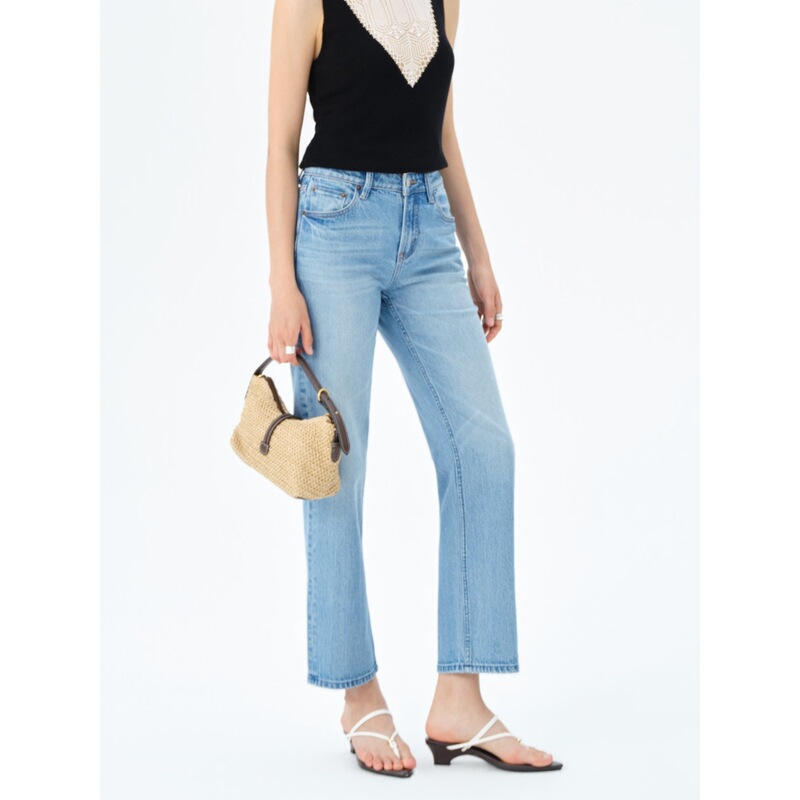 2026 High-End Summer Women's Trendy Slim-Fit Tencel Straight-Leg Jeans Cropped Pants New Style Baguette Straight-Leg Pants 2026 High-End Summer Women's Trendy Slim-Fit Tencel Straight-Leg Jeans Cropped Pants New Style Baguette Straight-Leg Pants