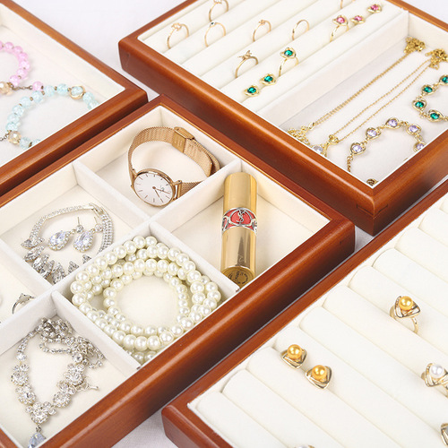 Solid wood pallet earring rack ring tray household jewelry rack storage tray bracelet rack stall jewelry display rack