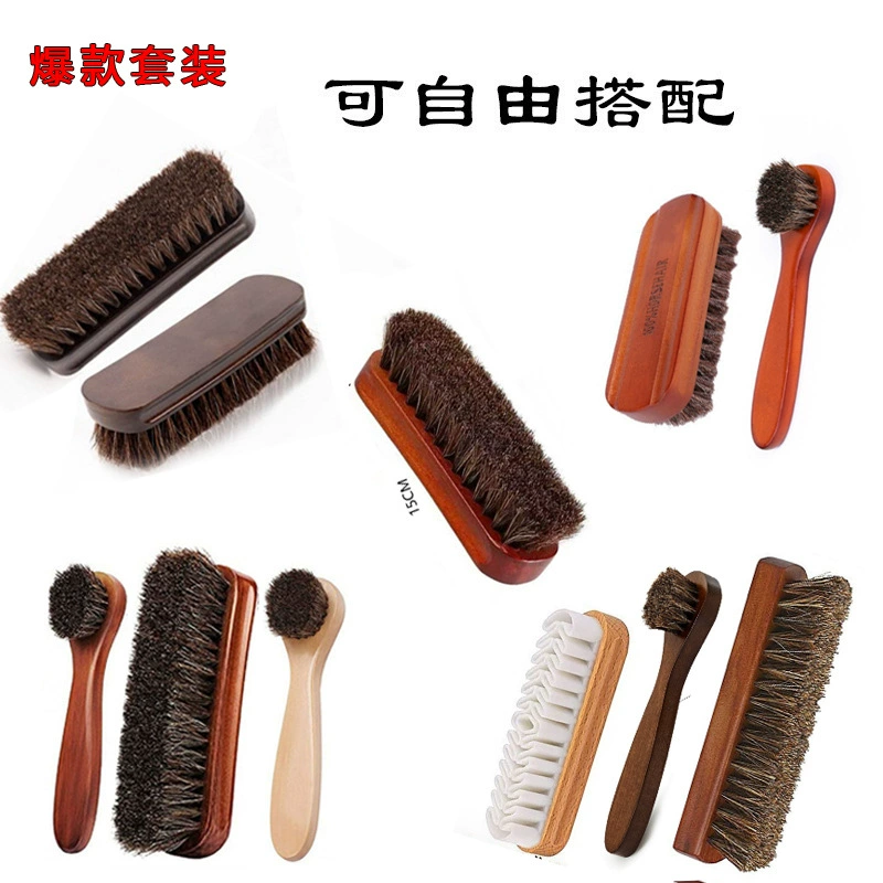 Amazon Горячая деревянная фабричная замшевая щетка с двойной головкой изогнутая щетка для конского волос кожаная Автомобильная обувь полировальная Чистка