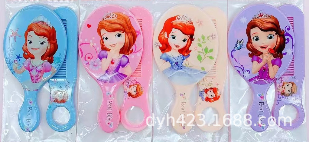 卡通儿童时尚两件套 镜子+梳子 T06-6 展.png