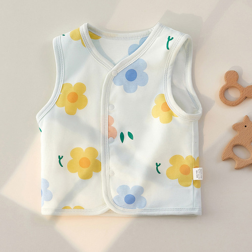 Baby vest spring and autumn children's vest newborn baby quilted warm small and medium children's clothing pure cotton winter vest