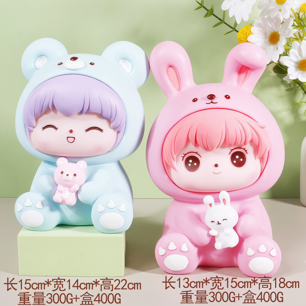 Sanrio Kulomi caja de ahorro para niños puede entrar y salir muñecas de dibujos animados decoración caja de ahorro a prueba de caídas image 14