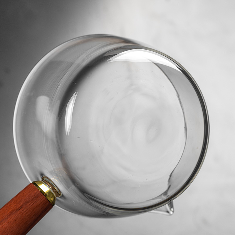 Panas de vidrio para desayuno casero leche queso italiano sopa con mango de madera para horno de cerámica eléctrica de fuego abierto panela de alimentos complementarios transfronterizos