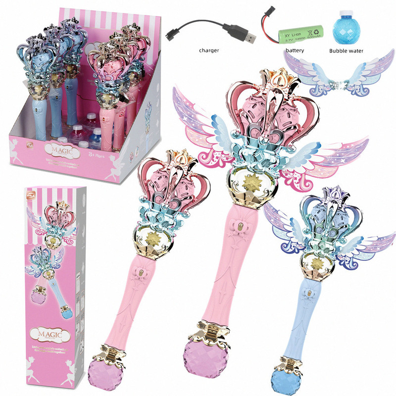 Cross-border new product: Girls' music crown electric bubble magic wand, queen's scepter, magic wand, children's gift toy Cross-border new product: Girls' music crown electric bubble magic wand, queen's scepter, magic wand, children's gift toy