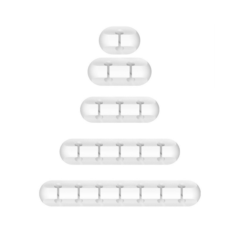 12357孔创意硅胶桌面理线器充电线数据线固线器集线器黑灰白色