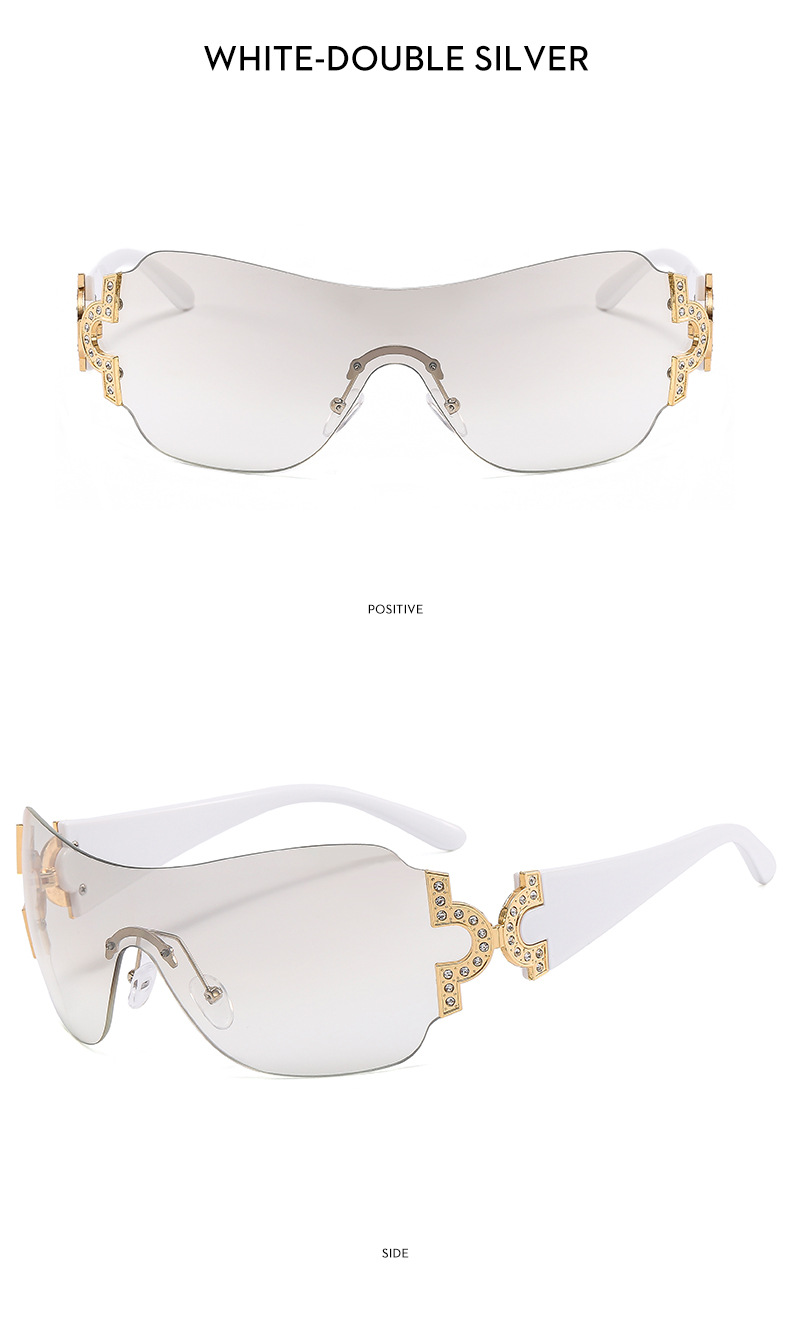 Simple Style Geometric Pc Oval Frame Rhinestone Frameless Women's Sunglasses display picture 6
