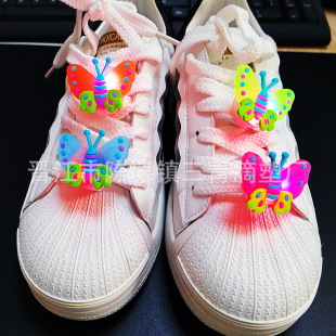 Sports and leisure cloth shoes decorations on shoelaces vibration flashing light shoes flower ornaments electronic luminous shoelaces flower bow