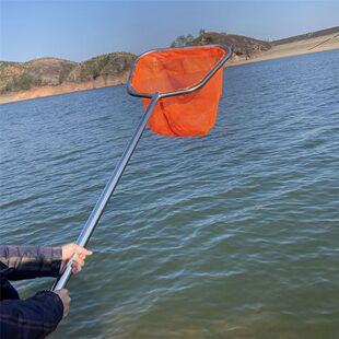 Hexagonal Stainless Steel Double-Frame Fishing Net with Coarse Nylon Mesh, Large and Small Mesh Net for Outdoor Fishing