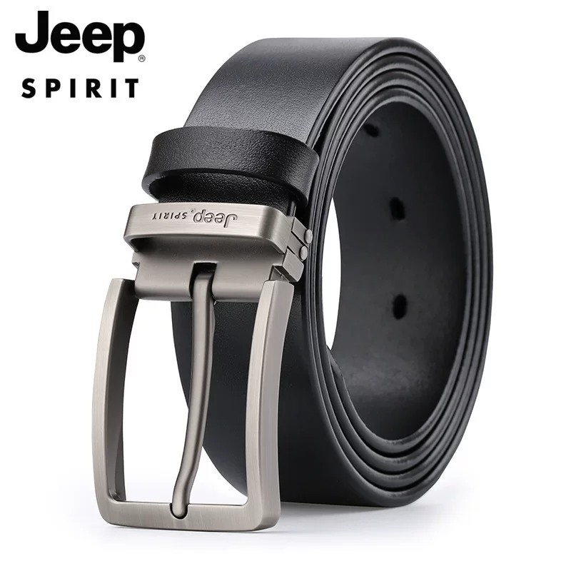 Первый слой кожаный ремень с пряжкой из коровьей кожи JEEPSPIRIT, мужской бизнес-кауал ремень OM18CD996BT0434
