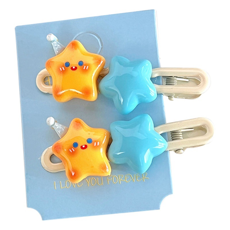 Linda estrella de dibujos animados oso cachorro accesorios para el cabello horquilla chica horquilla estudiante lado Bangs clip horquilla rota al por mayor