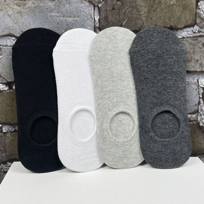 Cotton socks men's invisible boat Socks spring and summer shallow cotton sole socks low thin independent packaging wholesale