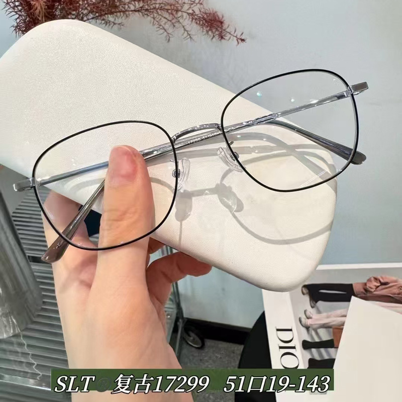 天猫爆款超轻近视眼镜框女防蓝光复古网红平光可配度数丹阳眼睛架|undefined