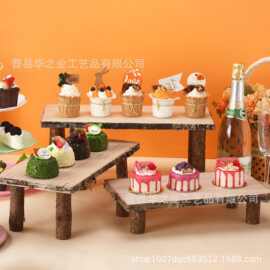 木制乡村风格纸杯蛋糕收纳架派对婚礼矩形甜品展示架糕点服务托盘
