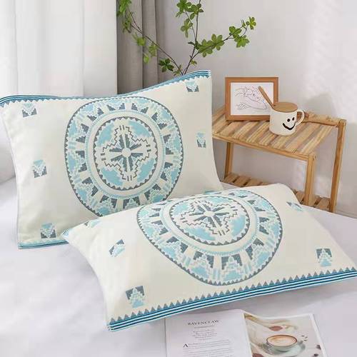 Adult 4-layer gauze pillowcase minimalist style off-white single pillowcase dropshipping