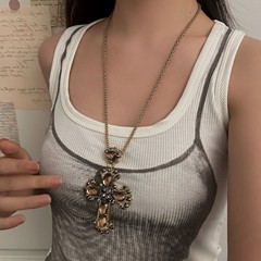 パンク風ネックチェーンchoker花藤クロスネックレスゴシックレトロヒップホップペンダントセーターチェーンファッションアクセサリー