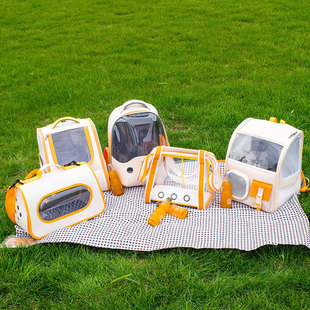 Cat Bag Is Breathable, High-Looking, Transparent, Contrasting Color Pet Bag, Small Dog Portable Cat Backpack for Outings, Can Be Shipped on Behalf of Others