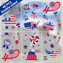 亚马逊跨境美国独立日贴画美式派对装饰贴纸静电双面印刷墙贴画