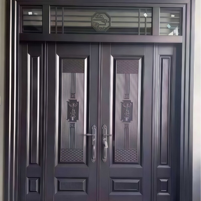 Zinc Alloy Villa Door, Rural Self-Built House Entrance Door, Four-Way Entry Door, Household Main Hall Double Door Zinc Alloy Villa Door, Rural Self-Built House Entrance Door, Four-Way Entry Door, Household Main Hall Double Door