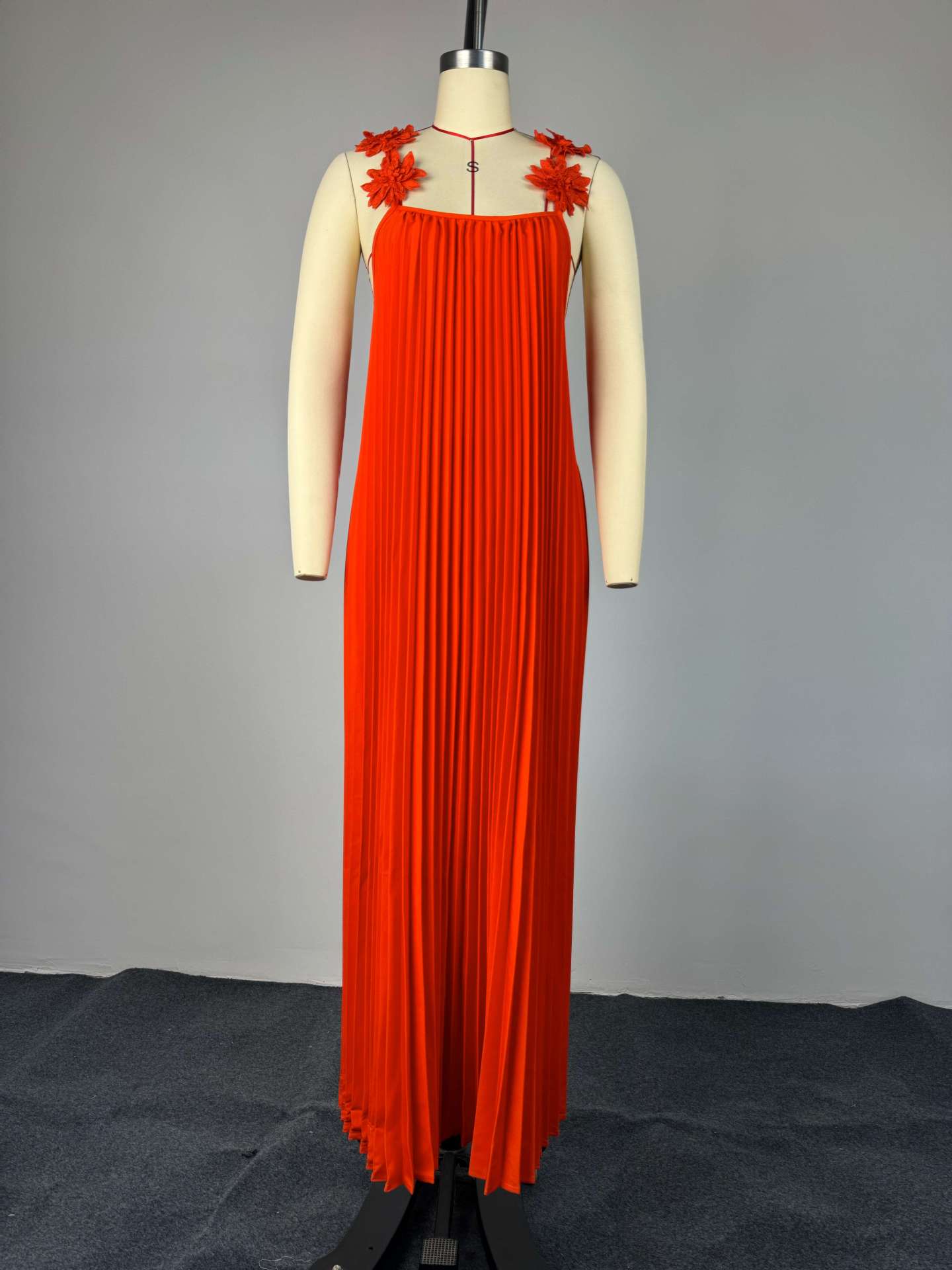 Sweetheart Neckline Backless Maxi Dress – Flowy Ruffled Sundress With Smocked Bust For Beach Vacations & Date Nights (Orange Red, S-Xxl)_ecoleips.com
