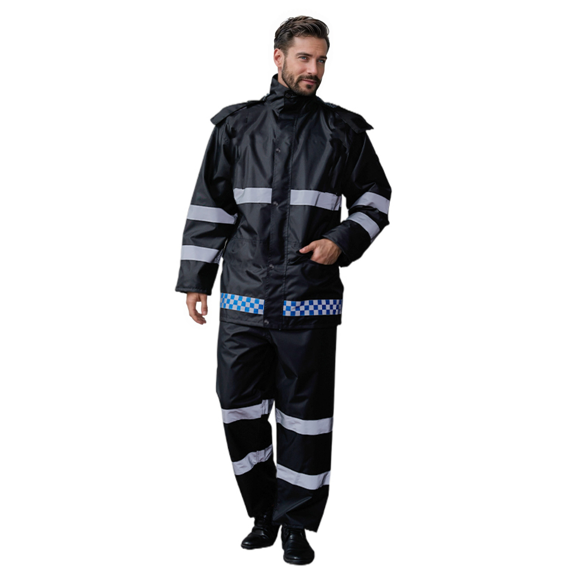 Capa de lluvia tipo split para adultos para llevar Capa de lluvia reflectante gruesa a prueba de tormentas al aire libre Doble capa de ciclismo protección laboral Capa de lluvia de comercio exterior
