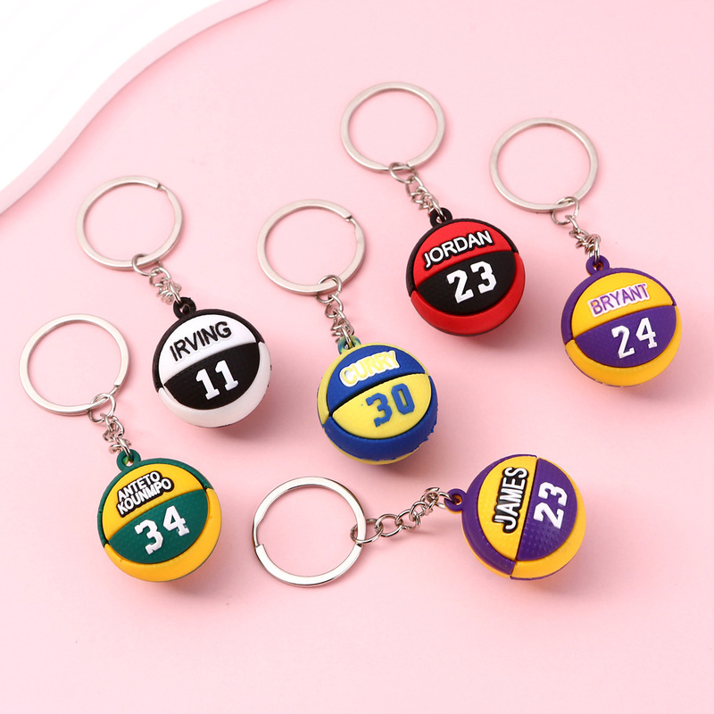 NBA Star Basketball Keychain Kobe James Jordan Curry Owen Alphabet Fans Pendant Gift NBA Star Basketball Keychain Kobe James Jordan Curry Owen Alphabet Fans Pendant Gift
