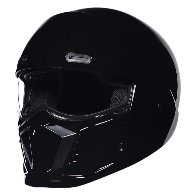 Casco de Motocicleta Retro Cruzado de Estilo Guerrero, Talla Grande, con Diseño de Escorpión, Ligero y Integral