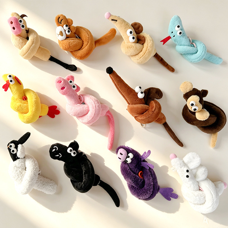 Cross-border long-necked evil new internet-famous plush toy, zodiac toy, keychain, plush doll for claw machines, and pendant Cross-border long-necked evil new internet-famous plush toy, zodiac toy, keychain, plush doll for claw machines, and pendant