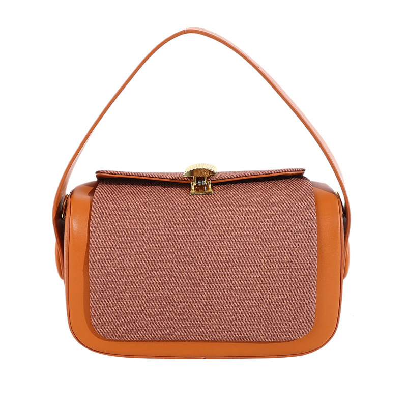 Versión coreana del bolso cuadrado pequeño portátil de alta gama de moda 2024 bolso de mensajero de un solo hombro nuevo transfronterizo bolso de caja de color de contraste