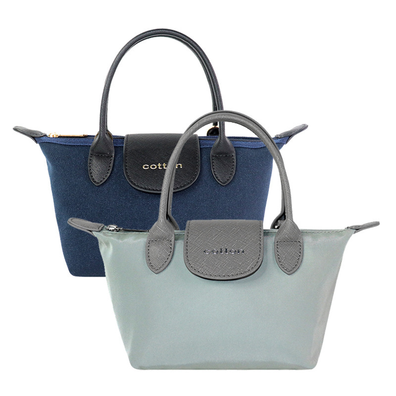 Spring and Summer Textured French Women's Bag Custom Oem Pu Leather Handbag Polyester Brocade Dumpling Bag Single Shoulder Commuter Bag Customization