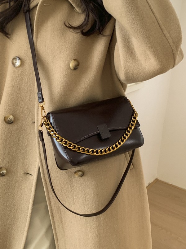 Bolso cuadrado de textura francesa de mujer comercio exterior nueva moda ligera cadena de lujo bolso de hombro bajo la axila bolso de alta calidad