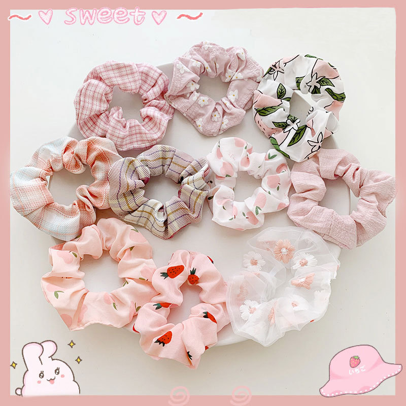 Envío gratis [paquete de 5] lazo para el cabello del intestino del cerdo coreano, cuerda para el cabello del intestino femenino, banda de goma para el cabello, lindo lazo para el cabello Baita