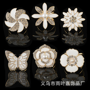 Silk Scarf Buckle Multifunctional New Cross-Border Korean Style Clothing Pearl Tie Buckle Dual-Purpose Versatile Square Scarf Corner Knot Buckle