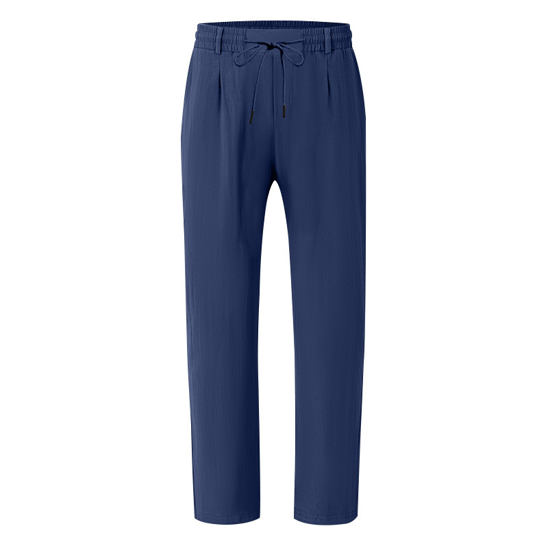 Men's Loose Linen Casual Wide-leg Beach Trousers For Summer_voghion.com