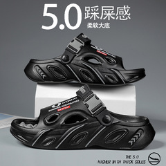 男性用サンダルとスリッパ、夏のアウトドアウェア、2025年の新しいスタイル、スポーツカップルの厚底サンダル、カジュアルビーチスリッパ