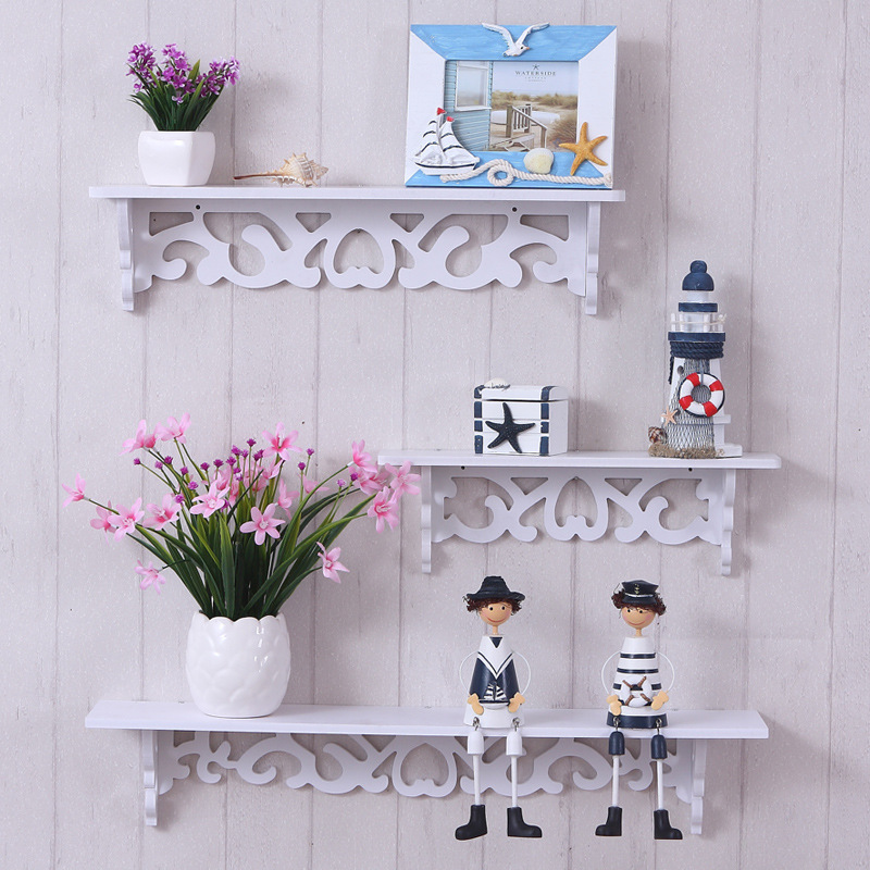 Punch-free wall shelf wall hanging bedro...