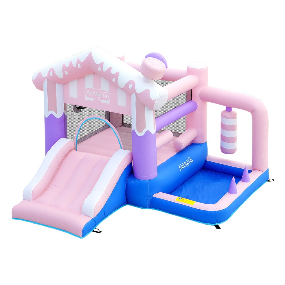 AMF | Castillo inflable para niños, para interiores y exteriores, tobogán inflable, trampolín, piscina de olas, parque de atracciones infantil pequeño para uso doméstico