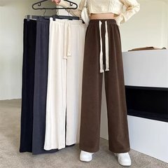 2025新型ファッション百合カジュアルパンツ女性秋日本式怠惰感ズボンゆるいストレートカジュアルパンツ