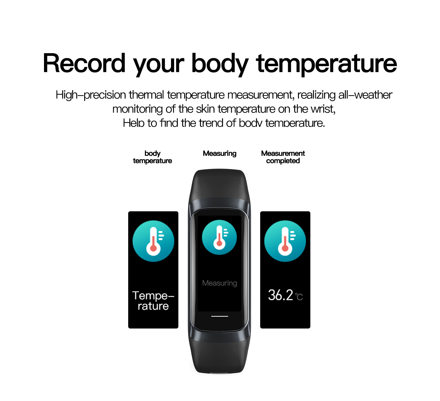 Cross-border C60 smart bracelet 1.1 "AMOLED HD temperature heart rate blood pressure blood oxygen measurement sports watch undefined