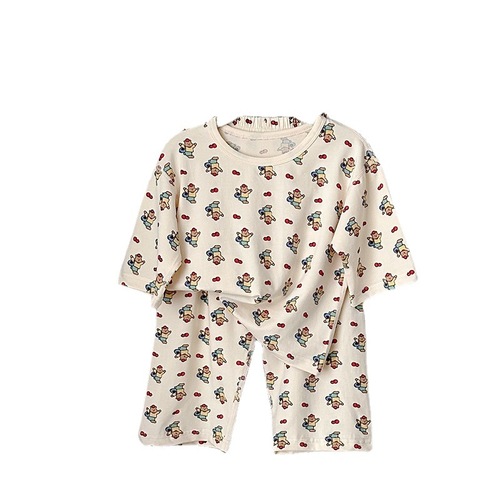 Summer children's Modal home clothes set, big children's thin cloud oxygen cotton boys and girls parent-child air-conditioned pajamas