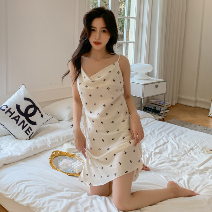 2024 pijamas verano romántico flor swing collar Sling delgada pura flor Correa camisón chica desgaste del hogar