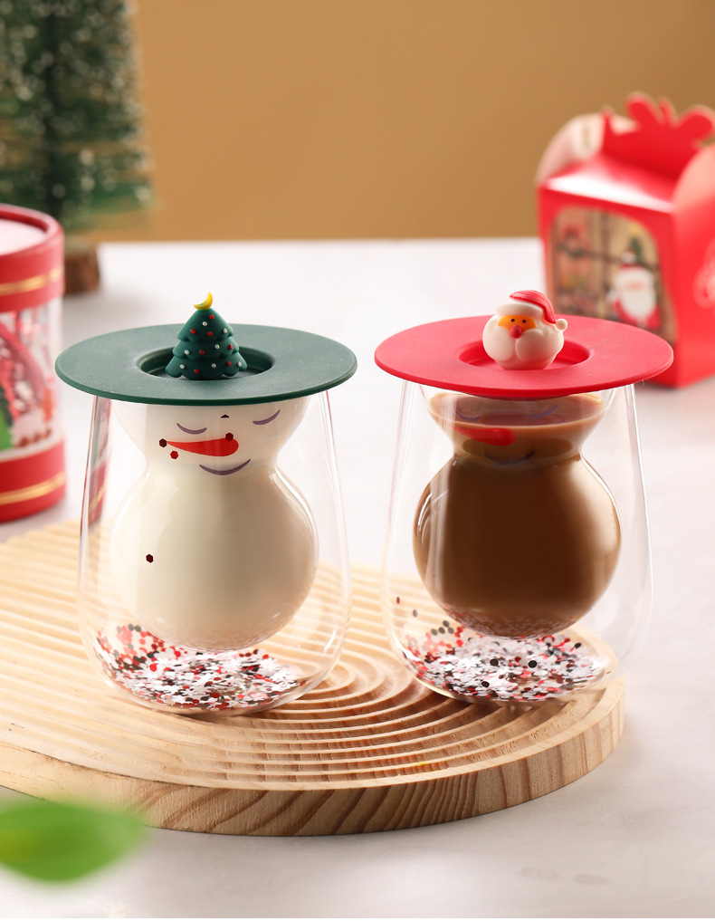 1 Piece Quantity Christmas Occasion Borosilicate Glass Material Christmas Casual Vacation Cartoon Borosilicate Glass Water Bottles 1 Piece