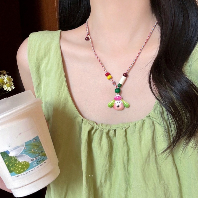 苹果味的糖果乐园~y2k彩色多巴胺糖果色串珠项链夏天卡通甜美配饰|undefined