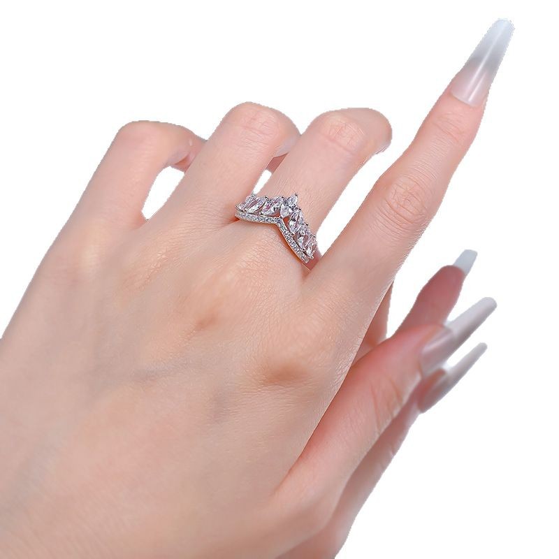 Oval Cz Engagement Ring And Stackable Set In Sterling Silver_voghion.com