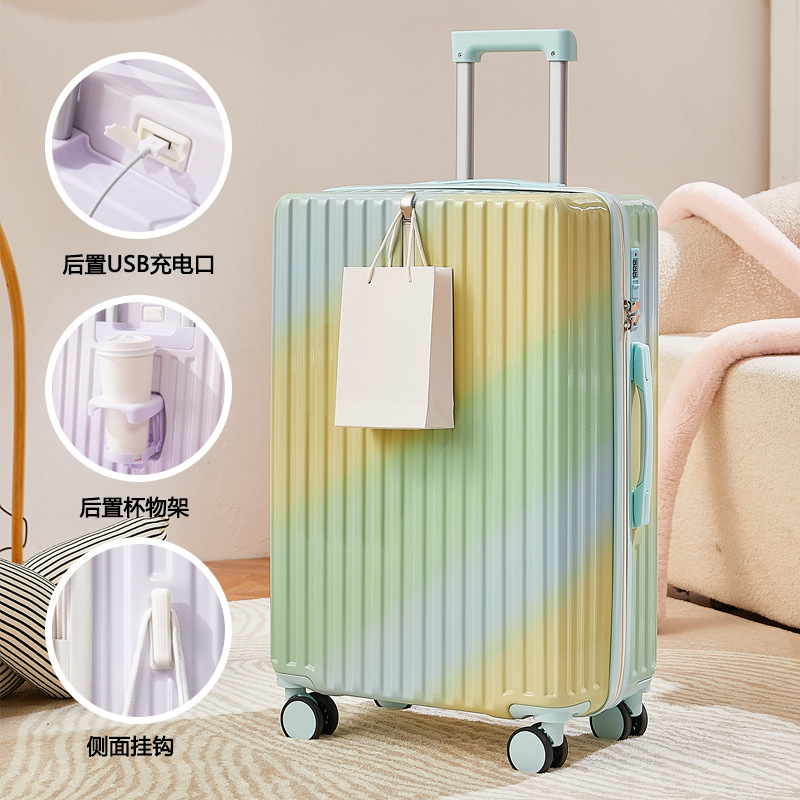[Fábrica de selección estricta] Gradiente maleta para mujeres de alto valor de 24 cajas de tracción de viaje de 20 pulgadas caja de contraseña de embarque