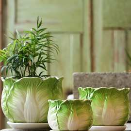 花盆陶瓷大号带托盘简约绿萝阳台吊兰创意个性多肉小花盆