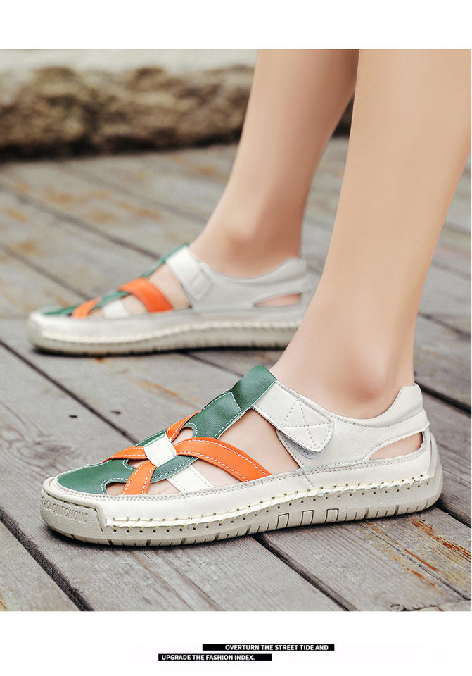 Dép sandal nữ quai ngang đế bằng dệt mềm nhẹ chống trượt đi biển — 2509 màu, 2509 màu hồng, 2509 quả mơ, 2509 xanh chi tiết 16