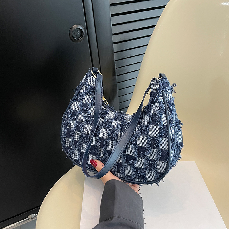 2024 nuevo bolso vaquero de hombro único bolso de lona azul de gran capacidad moda 100% bolso de mujer casual portátil