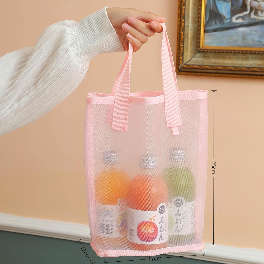 Bolsa de Aseo de Malla Transparente de Malla de Nailon Transpirable y Ligera para Viajes