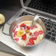 Stainless Steel Double Ear Bowl Spoon Breakfast Oatmeal Bowl Fruit Salad Yogurt Large Capacity Bowl High Color Value Cute Cartoon