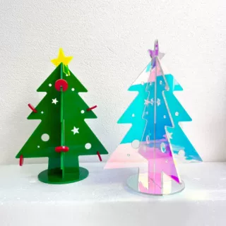 亚克力圣诞树迷你创意圣诞节礼物摆件图形切割Christmas tree